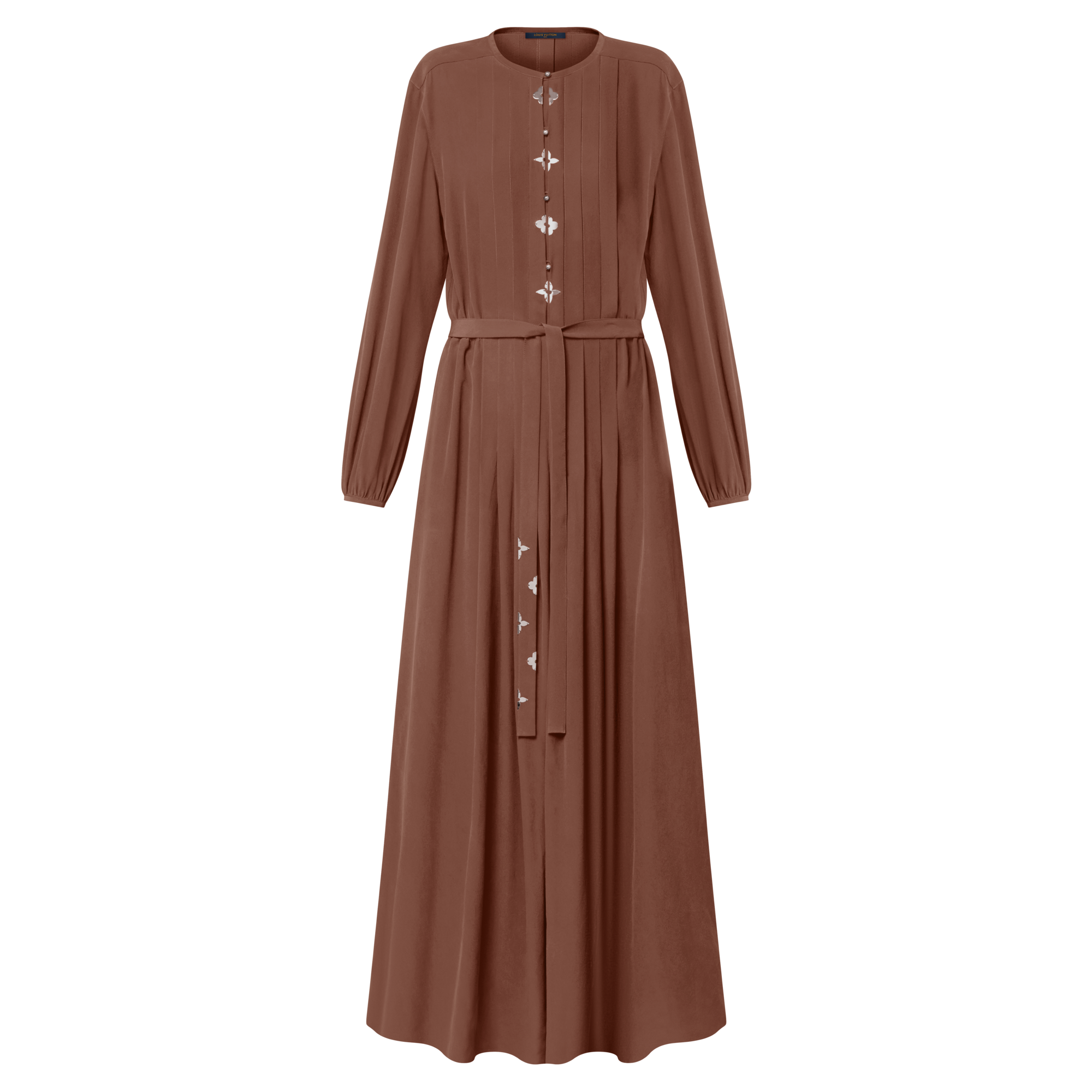 Long-Sleeved Long Dress With Flower Crowns - Ready to Wear | LOUIS